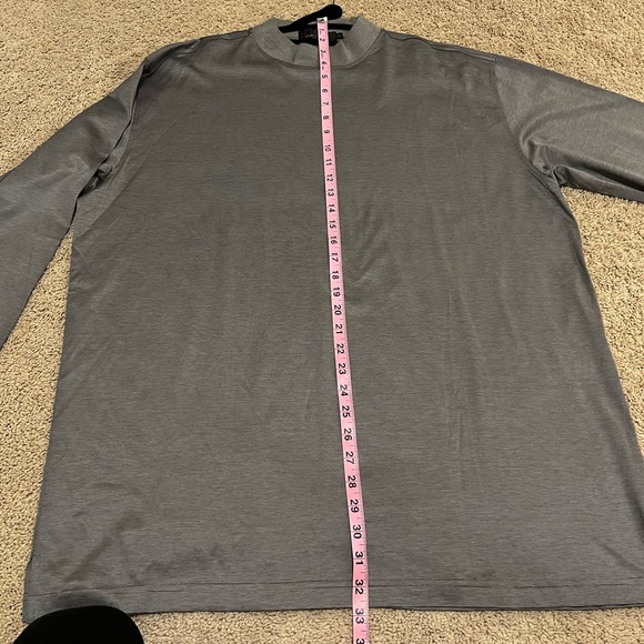 Bugatchi Uomo Silver Long sleeved Mock Neck Men’s Shirt - Picture 11 of 12